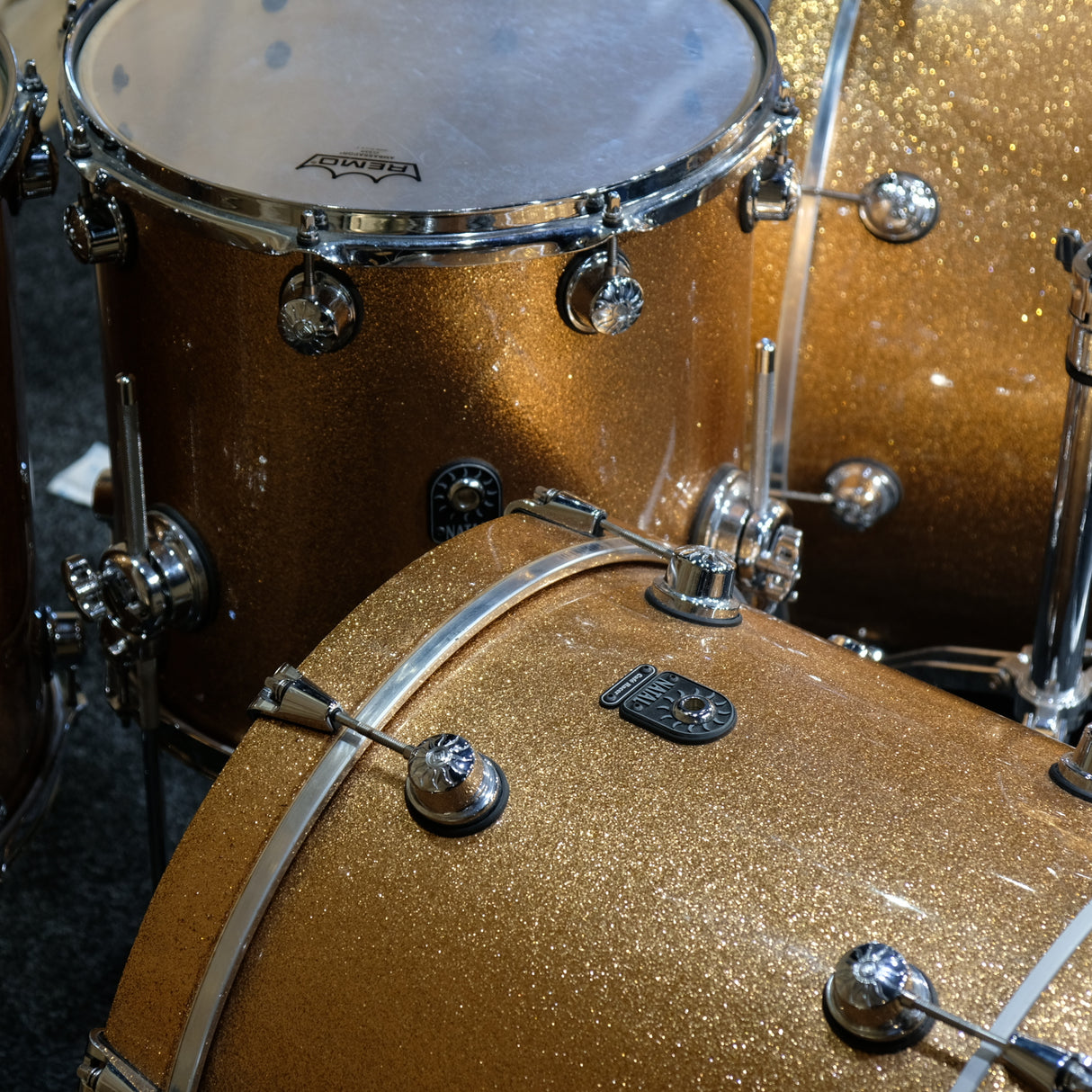 Pre-Owned Natal Café Racer 22″/18" 7-piece Shell Pack in Champagne Sparkle