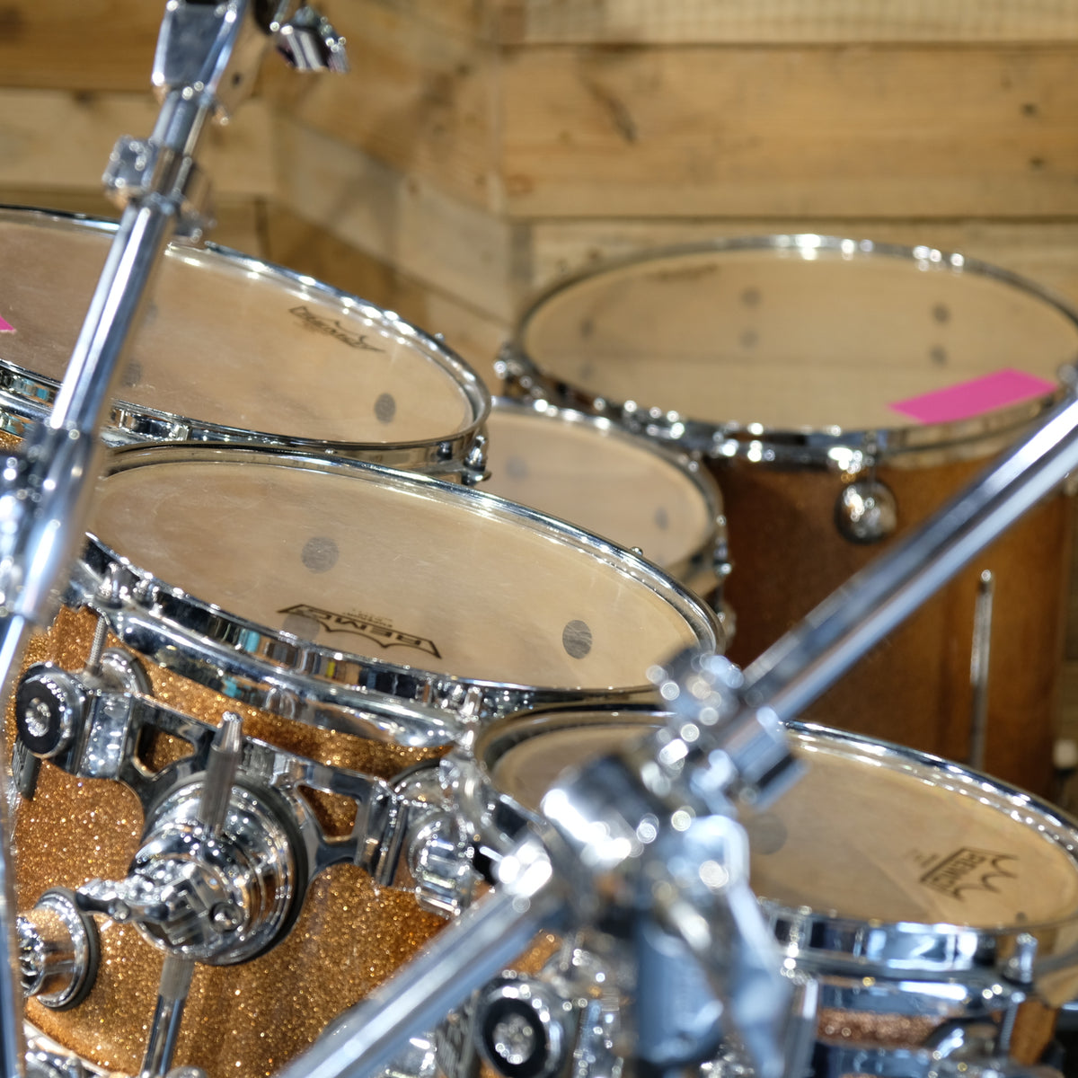 Pre-Owned Natal Café Racer 22″/18" 7-piece Shell Pack in Champagne Sparkle