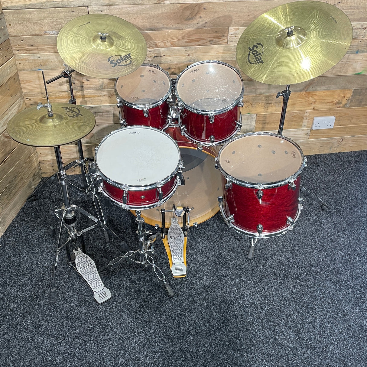 Pre-Owned Mapex Pro M Series Drum Kit in Trans Cherry Red