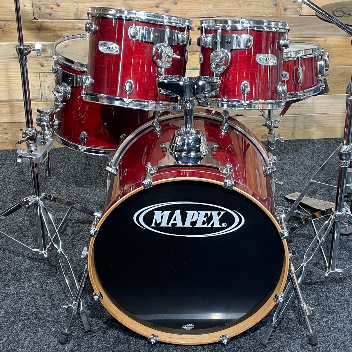 Pre-Owned Mapex Pro M Series Drum Kit in Trans Cherry Red