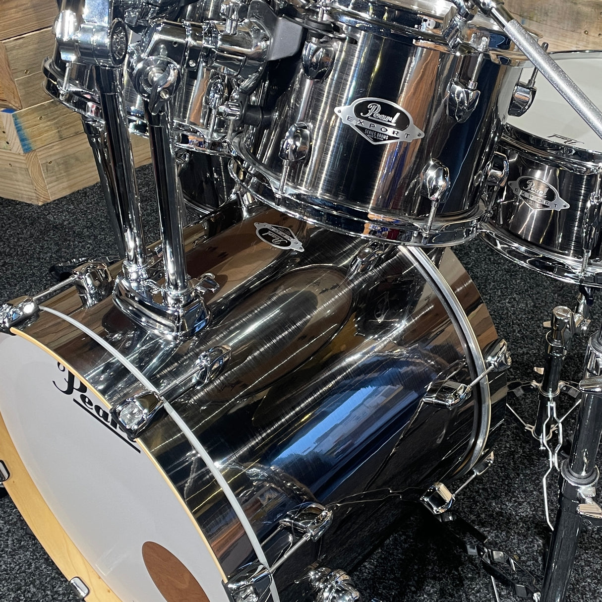 Pre-Owned Pearl Export EXX Drum Kit in Smokey Chrome