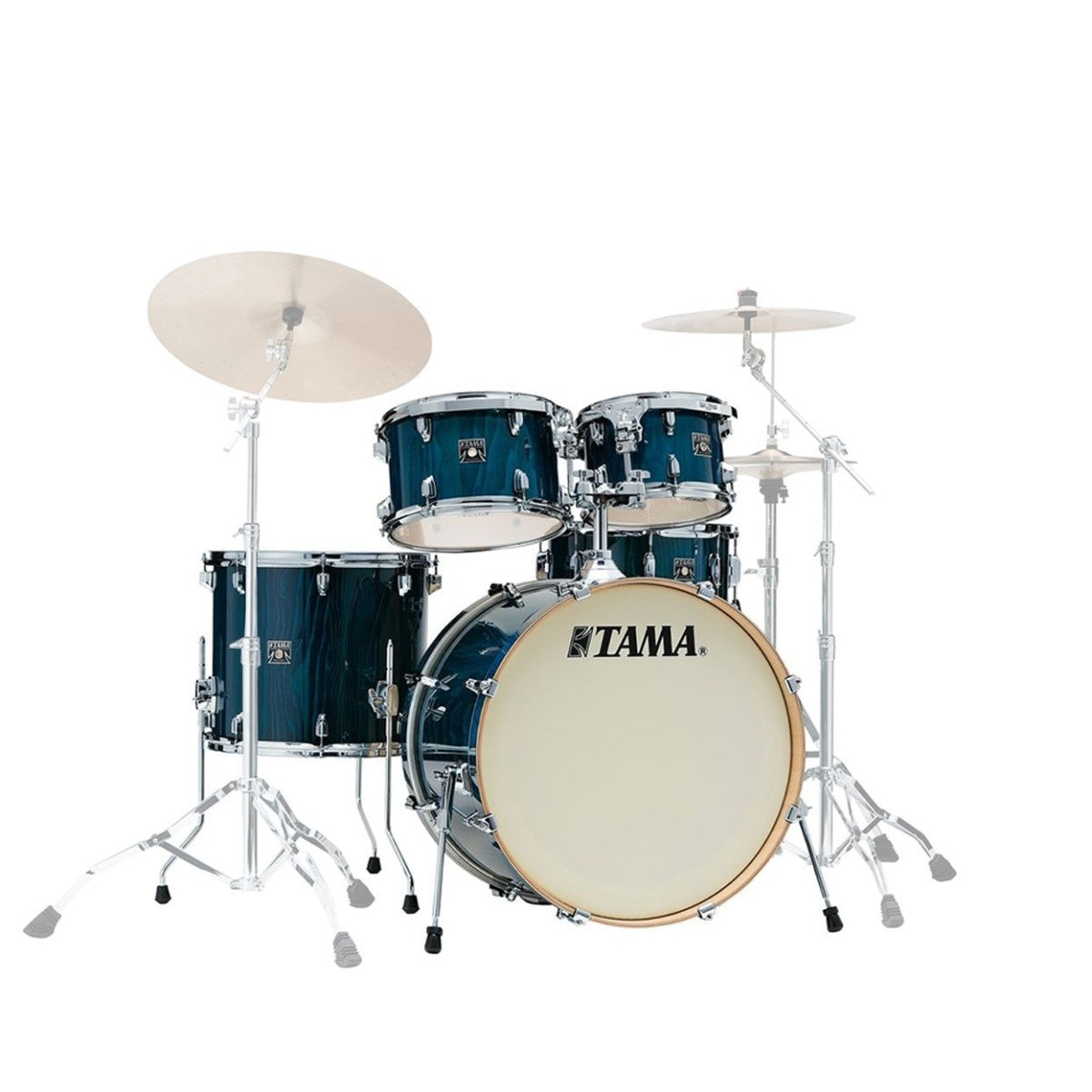 Tama drum set on a white background