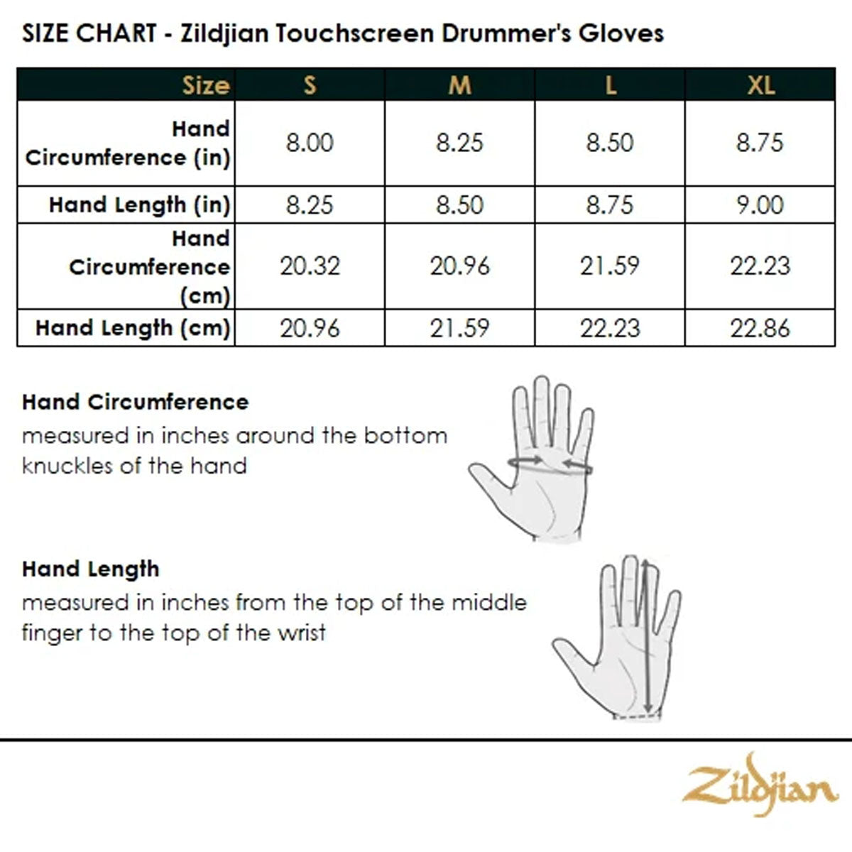 Zildjian Touchscreen Drummers Gloves