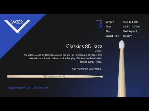 Vater American Hickory Classics 8D Jazz - Nylon Tip