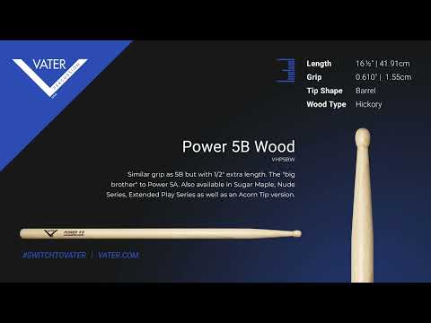 Vater American Hickory Power 5B - Wood Tip