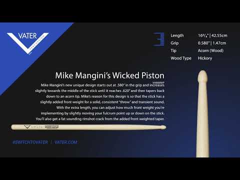 Vater Player's Design Mike Mangini Wicked Piston - Wood Tip