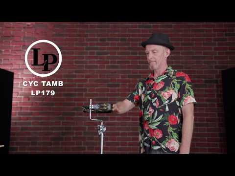 LP Percussion LP179 Cyclops Mountable Tambourine in Black - Dimpled Brass Jingles