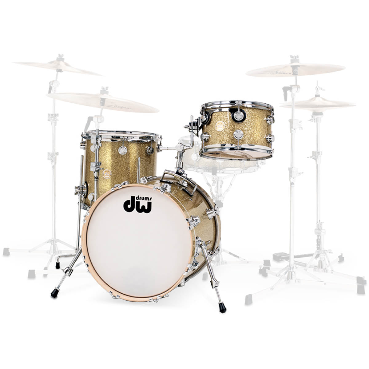 DW Collector's Series Pure Maple 20"/12"/14" Shell Pack in Gold Glass