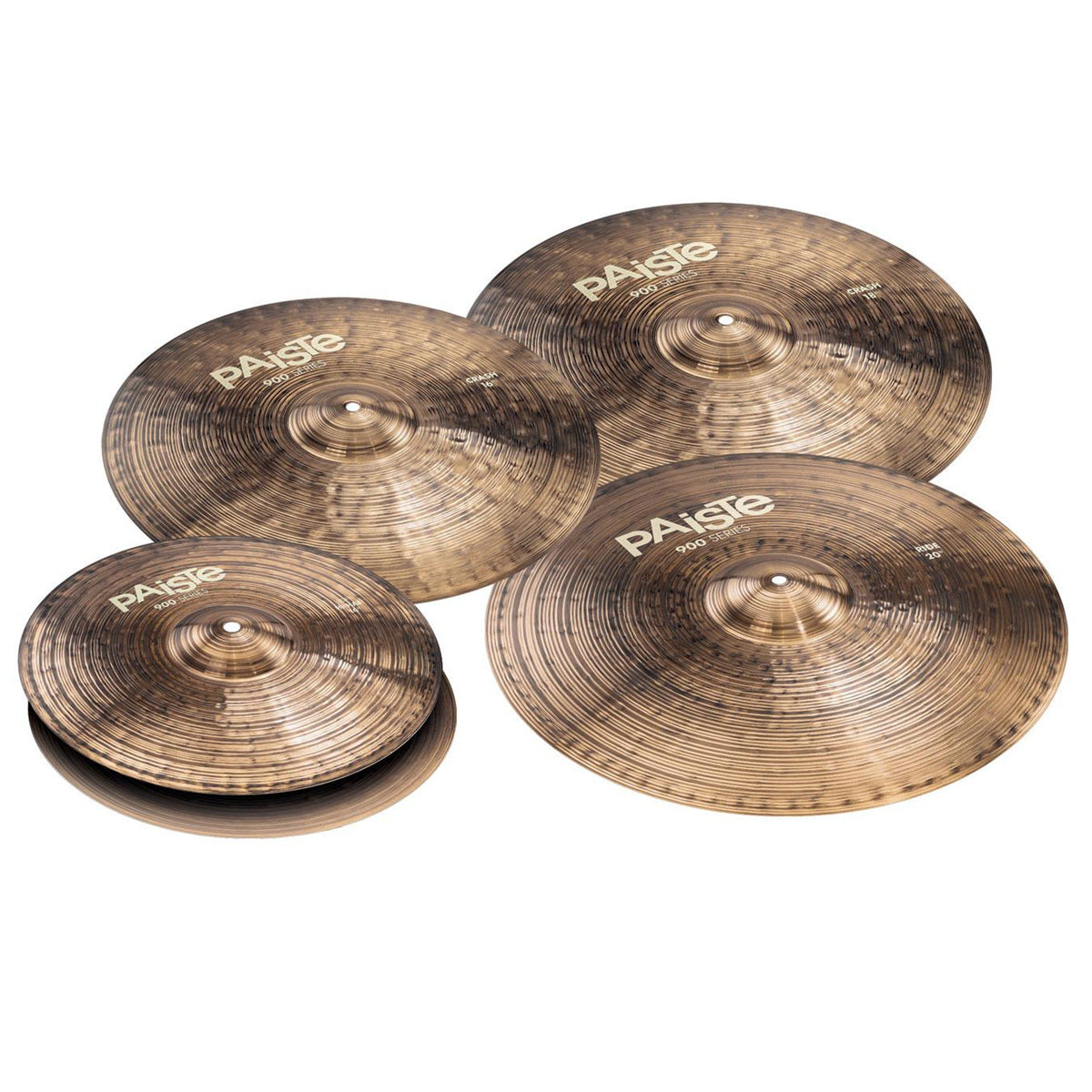 Paiste 900 Universal Cymbal Set (14" Hats, 17" & 19" Crashes, 20" Ride)