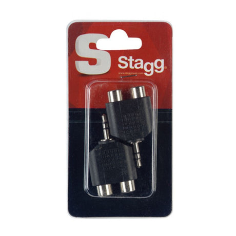 Stagg Audio Adapters - x2 Female Phono (RCA) Sockets To Stereo Mini Jack (Pack of 2)