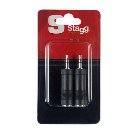 Stagg Audio Adapters - Stereo 1/4" Jack Socket To Stereo Mini Jack Plug (Pack of 2)