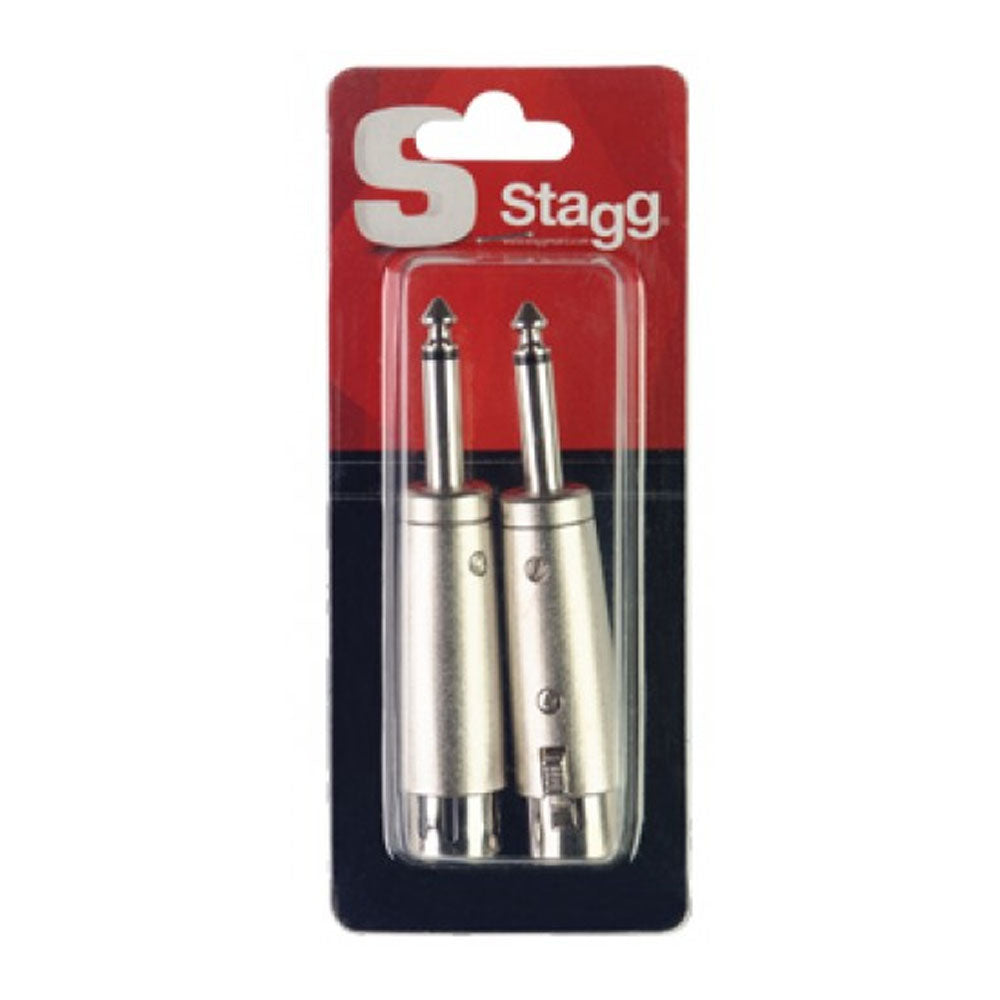Stagg Audio Adapters - Female XLR To 1/4" Jack Plug (Pack of 2)