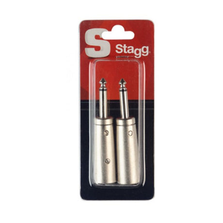 Stagg Audio Adapters - Male XLR To 1/4" Jack Plug (Pack of 2)