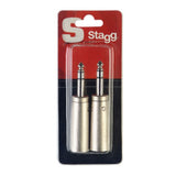 Stagg Audio Adapters - Male XLR To 1/4" Stereo Jack Plug (Pack of 2)