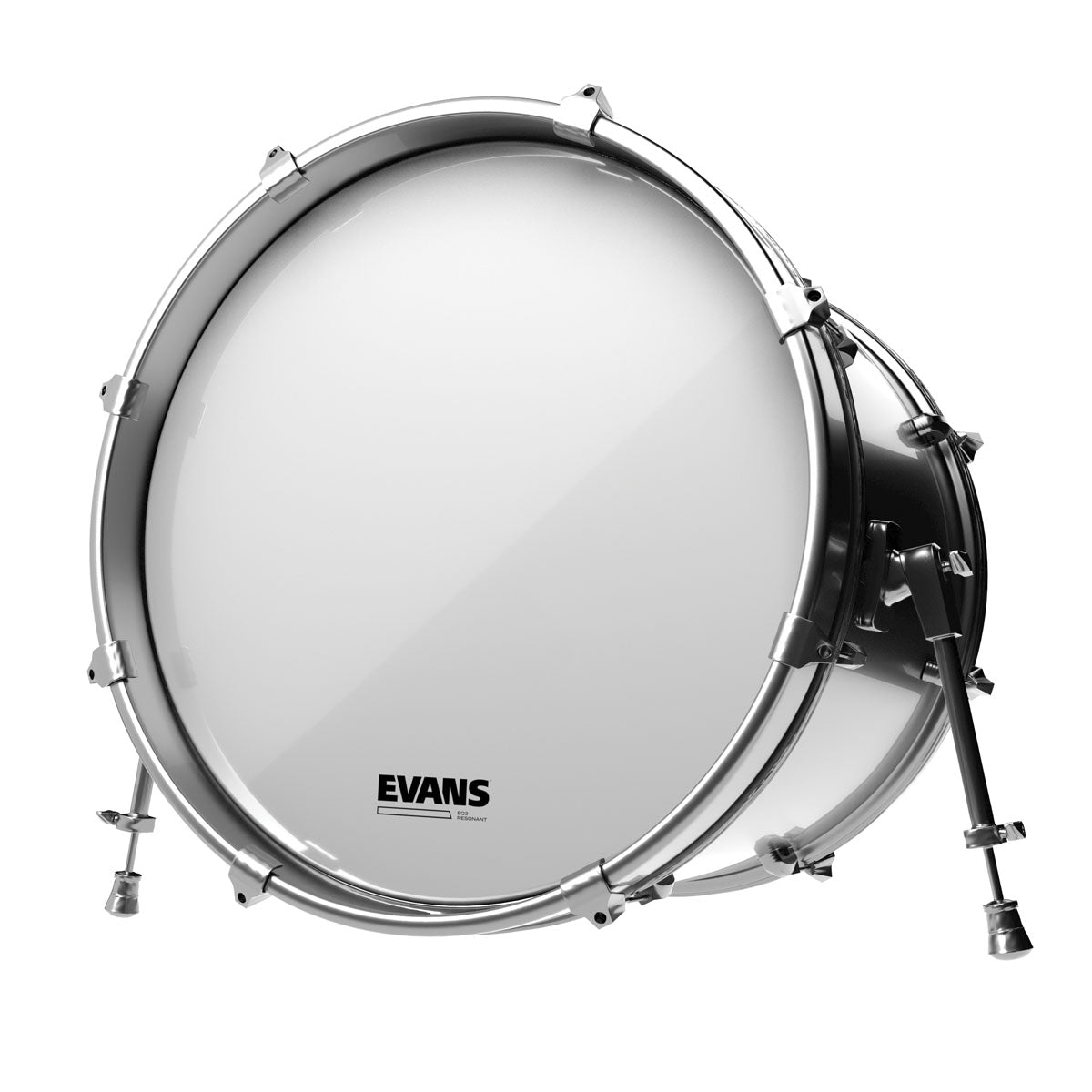 Evans EQ3 Bass Drum Resonant Head - White (No Port)