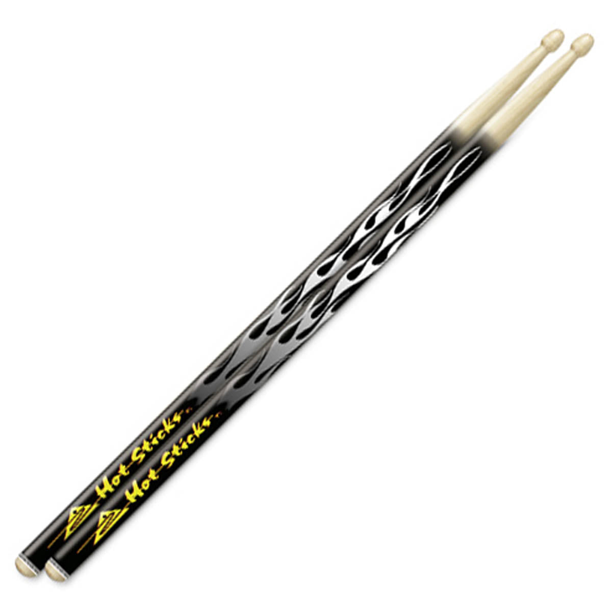 Hot Sticks Artisticks Drum Sticks - Black Flame