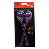 Stagg Egg Maracas with Long Handle in Purple (Pack of 2) 25g