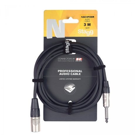 Stagg N-Series Audio Cable - Unbalanced 1/4" Jack Plug to Male XLR