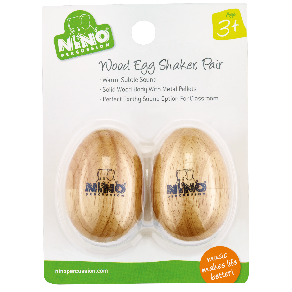 Nino Percussion Wooden Egg Shaker - Small (Pair)