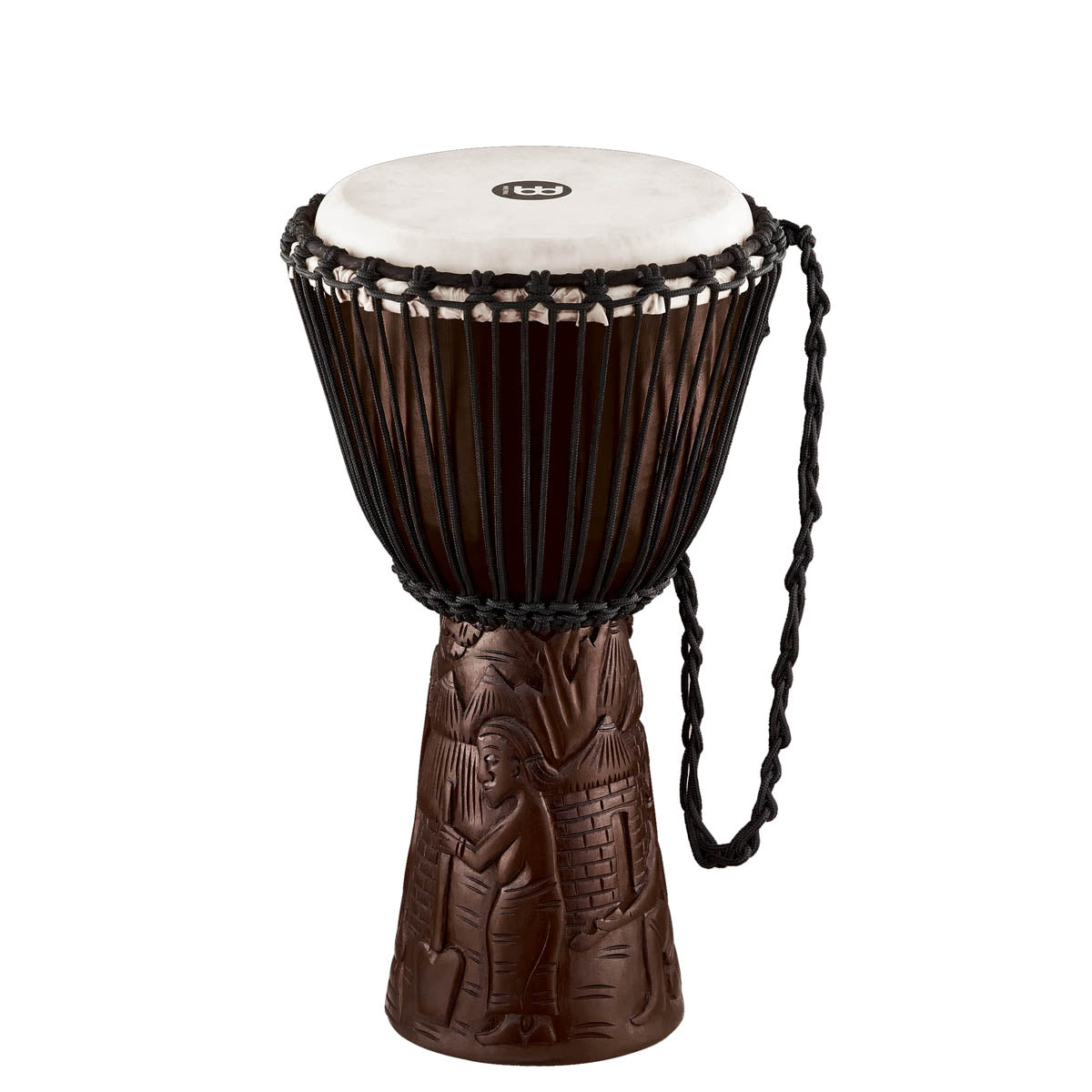 Meinl Professional African Style Rope Tuned Djembe - Village Carving