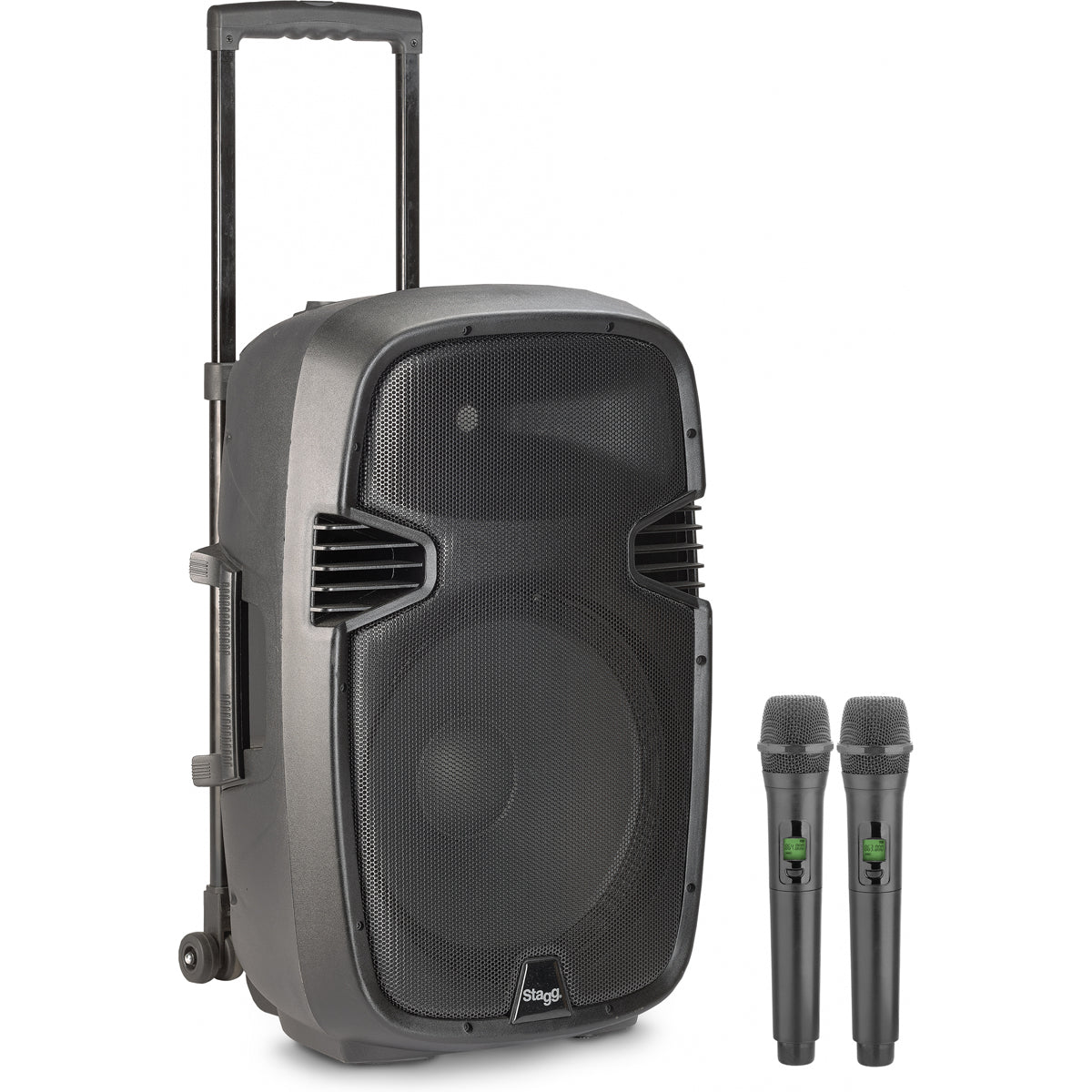 Stagg 15" Portable Speaker with x2 Wireless Microphones
