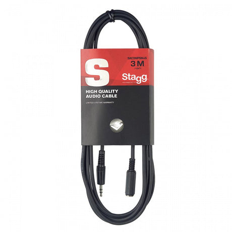 Stagg S-Series Audio Cable - 3m Stereo Mini Jack Socket to Stereo Mini Jack Plug