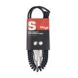 Stagg S-Series Deluxe Curly Instrument Cable - 1/4" Jack Plug To 1/4" Jack Plug