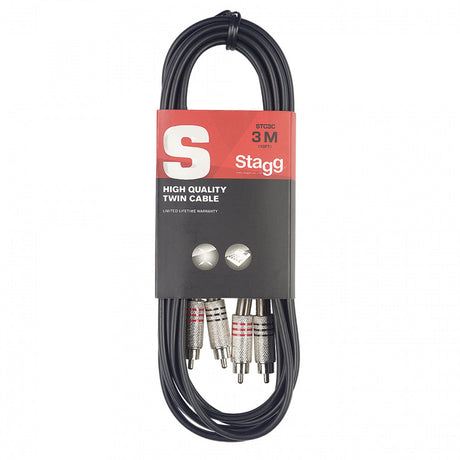 Stagg S-Series Twin Cable - 2 x Phono (RCA) To 2 x Phono (RCA)