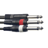 Stagg S-Series Y-Cable - 3m Mono 1/4" Jack Plug To 2 x 1/4" Mono Jack Plugs