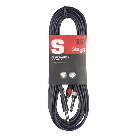 Stagg S-Series Y-Cable - Stereo 1/4" Jack Plug To 2 x 1/4" Mono Jack Plugs