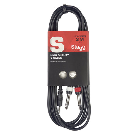 Stagg S-Series Y-Cable - Stereo Mini Jack To 2 x 1/4" Mono Jack Plugs