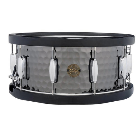 Gretsch "Full Range" 14"x6.5" Black Nickel Hammered Steel Snare Drum with Wood Hoops