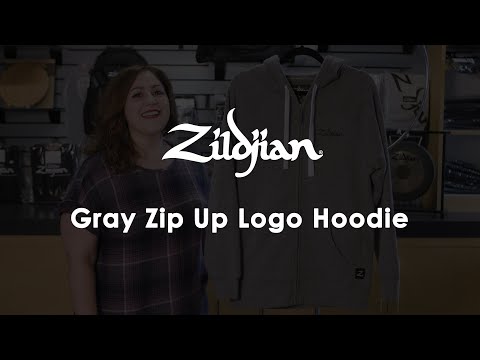 Zildjian Zip Up Logo Hoodie in Grey