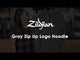 Zildjian Zip Up Logo Hoodie in Grey