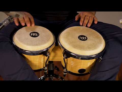Meinl Wood Series Bongo in Natural with Chrome Hardware - 6 ¾" + 8"