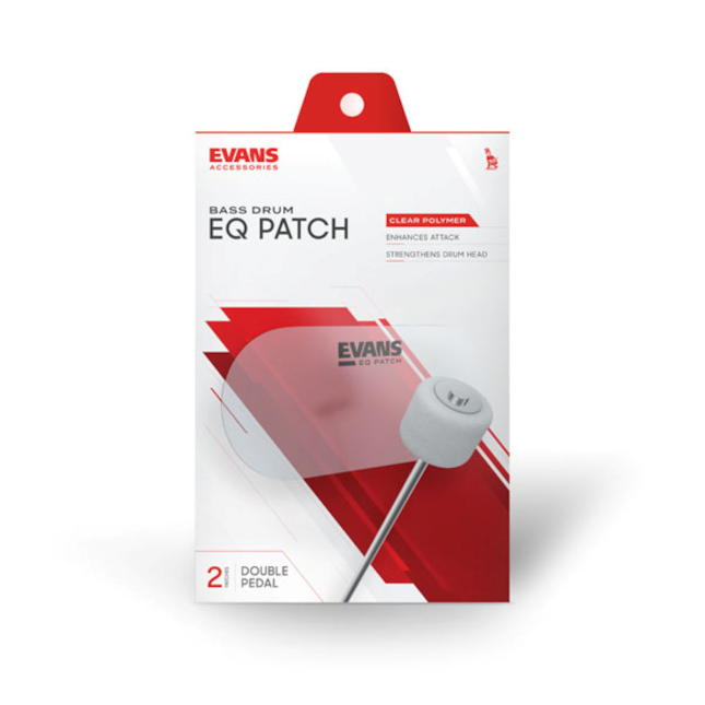 Evans EQ Clear Plastic Double Pedal Bass Drum Patch (Pack of 2)
