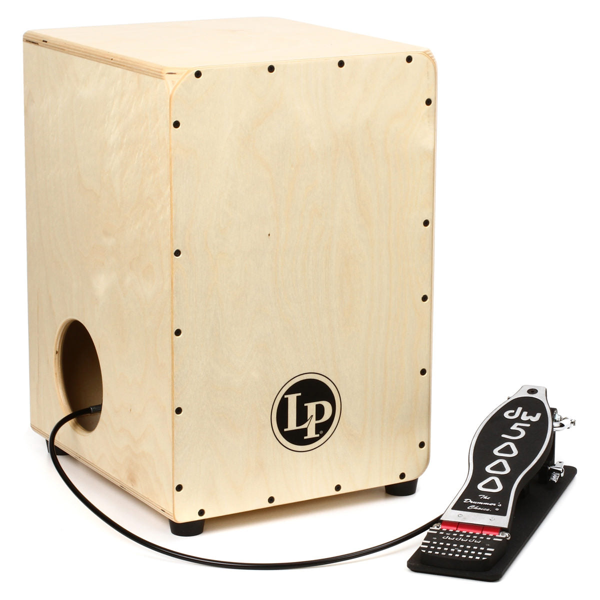 LP Percussion LP1400NWP 2-Sided Cajon with DW Pedal