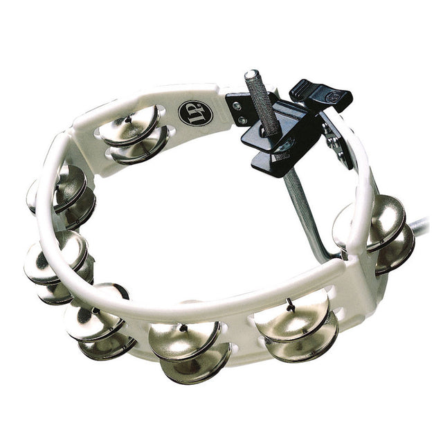 LP Percussion LP162 Cyclops Mountable Tambourine in White - Steel Jingles