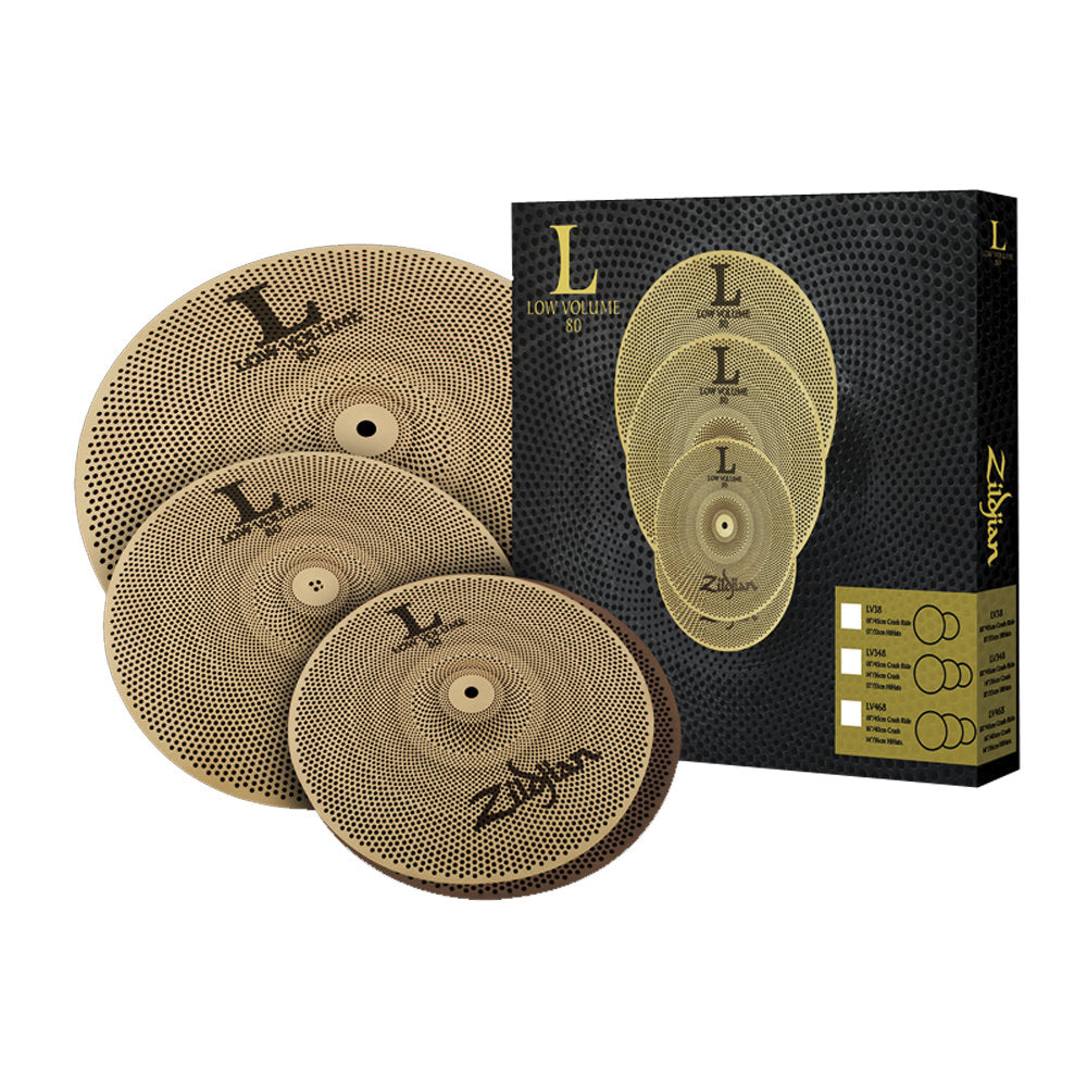 Zildjian L80 Low Volume LV348 Box Set (13" Hats, 14" Crash, 18" Ride)