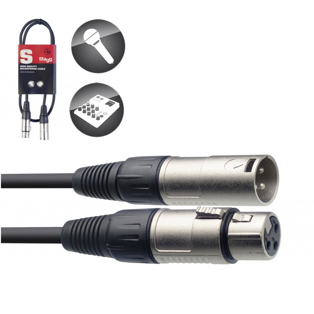 Stagg S-Series Microphone Cable - 1m (3ft) Female XLR To Male XLR