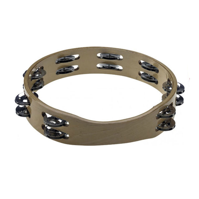 Stagg 10" Headless Wooden Tambourine - 2 Row of Jingles