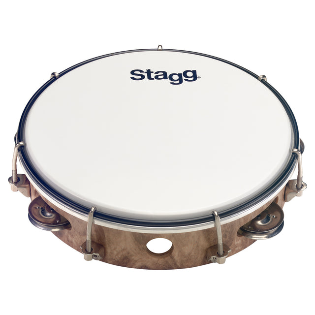 Stagg 8" Tunable Plastic Tambourine in Natural - 1 Row of Jingles