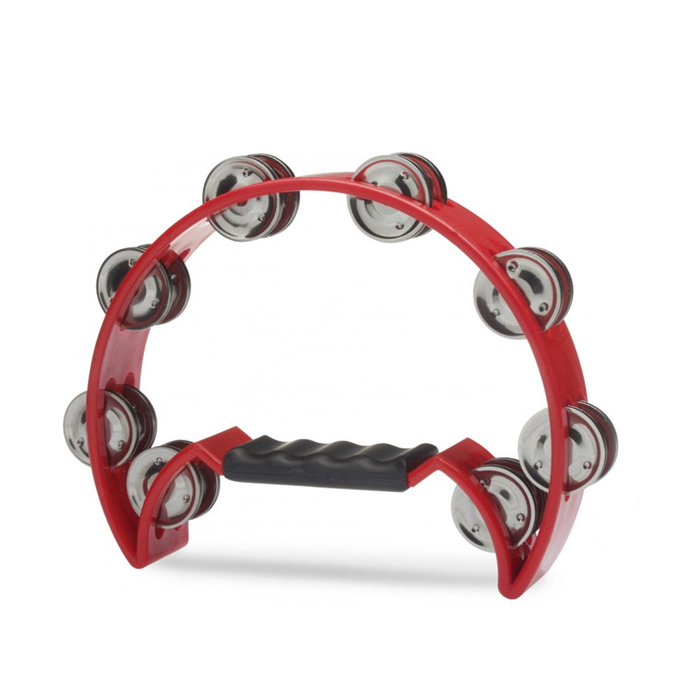 Stagg Cutaway Plastic Tambourine in Red - 16 Jingles