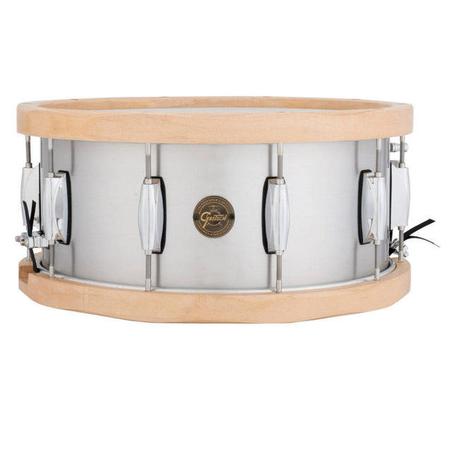 Gretsch "Full Range" 14"x6.5" Aluminum Snare Drum with Wood Hoops
