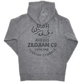 Zildjian Zip Up Logo Hoodie in Grey