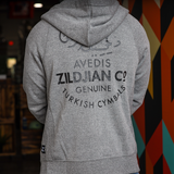 Zildjian Zip Up Logo Hoodie in Grey